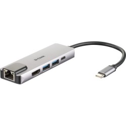DUB-M520 base para porttil y replicador de puertos Almbrico Thunderbolt 3 Aluminio