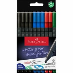 Grip Finepen rotulador de punta fina Fino Negro  Azul  Verde  Rojo 10 pieza(s)