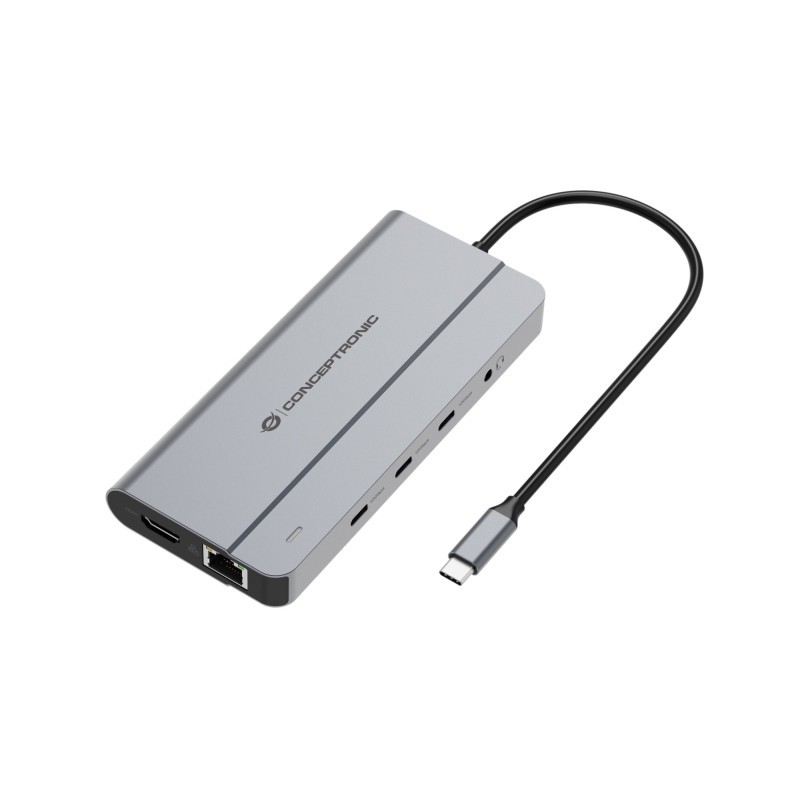 DONN34G base para porttil y replicador de puertos Almbrico USB 3.2 Gen 2 (3.1 Gen 2) Type-C Gris