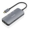 USB-C Dock 6 En 1  USB-C a 1xHDMI  1xRJ45  3xUSB-A  1xUSB-C PD  Gris  15cm