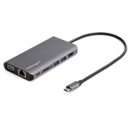 Adaptador Multipuertos USB-C - Mini Docking Station para Viajes con HDMI de 4K o VGA de 1080p - con Hub Ladrn USB 3.0 - PD de 10