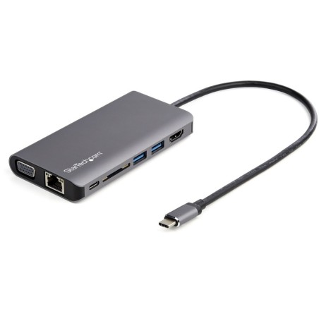 Adaptador Multipuertos USB-C - Mini Docking Station para Viajes con HDMI de 4K o VGA de 1080p - con Hub Ladrn USB 3.0 - PD de 10