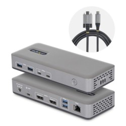 Docking Station USB-C de 2 Monitores DisplayPort - 4K 60Hz - Red Ethernet de 1Gbps - Dock Multipantalla - PD de 100W para Carga 