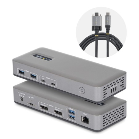 Docking Station USB-C de 2 Monitores DisplayPort - 4K 60Hz - Red Ethernet de 1Gbps - Dock Multipantalla - PD de 100W para Carga 