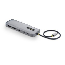 Adaptador Multipuertos USB-C a DP de Dos Pantallas - Mini Dock Tipo C 10 en 1 DisplayPort - PD de Carga de 100W - 2x 4K 60Hz - H