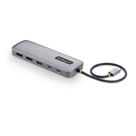 Adaptador Multipuertos USB-C a DP de Dos Pantallas - Mini Dock Tipo C 10 en 1 DisplayPort - PD de Carga de 100W - 2x 4K 60Hz - H