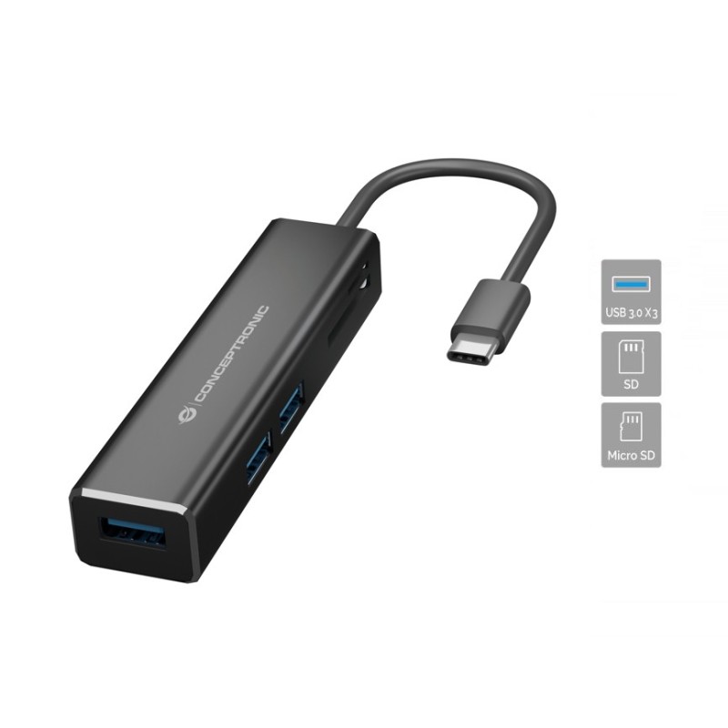 DONN08B base para porttil y replicador de puertos USB 3.2 Gen 1 (3.1 Gen 1) Type-C Negro