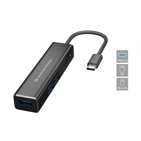 DONN08B base para porttil y replicador de puertos USB 3.2 Gen 1 (3.1 Gen 1) Type-C Negro