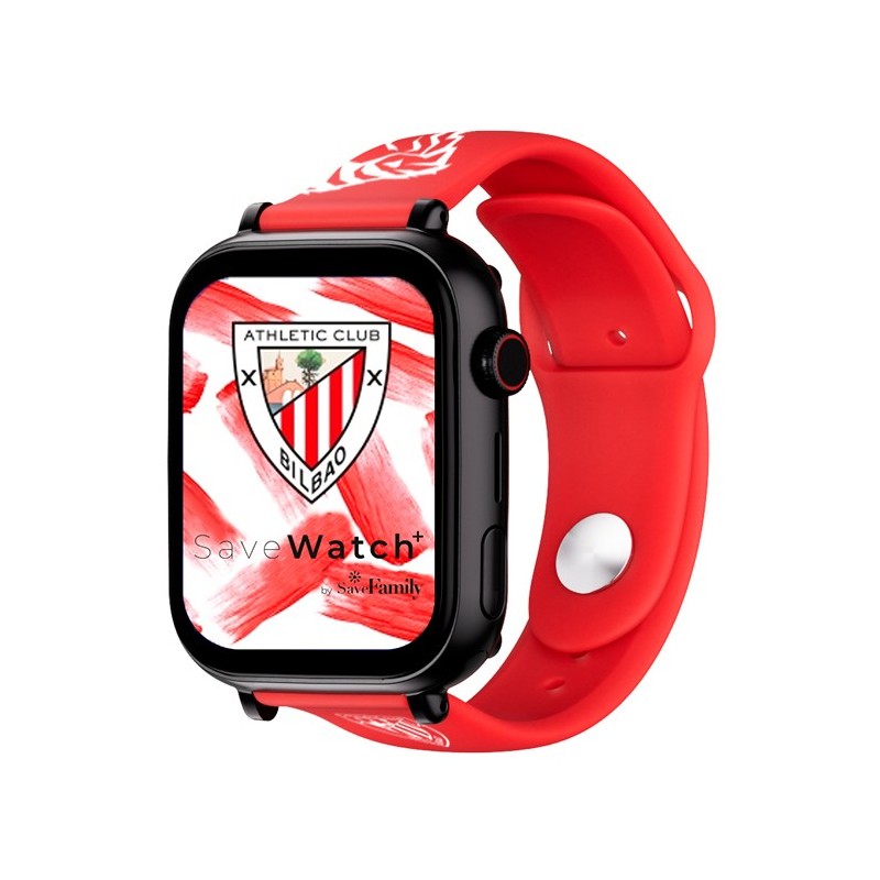 Save Family PLUS SmartWatch Ed. Athletic Club Bilbao con GPS y llamada Negro Correa Silicona Roja NO INCLUYE SIM