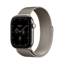 Watch Series 12 (GPS + Cellular) - Caja de titanio en color natural (42 mm) - Pulsera Milanese Loop color natural
