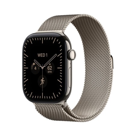Watch Series 12 (GPS + Cellular) - Caja de titanio en color natural (46 mm) - Pulsera Milanese Loop color natural - Talla M/L