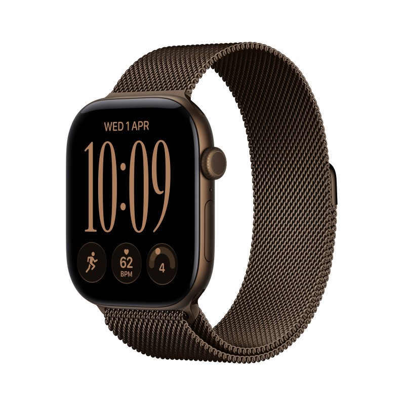 Watch Series 12 (GPS + Cellular) - Caja de aluminio en bronce oscuro (46 mm) - Pulsera Milanese Loop bronce oscuro - Talla M/L