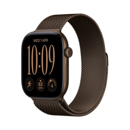 Watch Series 12 (GPS + Cellular) - Caja de aluminio en bronce oscuro (46 mm) - Pulsera Milanese Loop bronce oscuro - Talla M/L