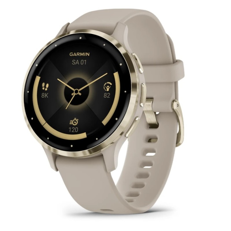 Venu 3S 3 05 cm (1.2") AMOLED 41 mm Digital 390 x 390 Pixeles Pantalla tctil Oro  Gris Wifi GPS (satlite)