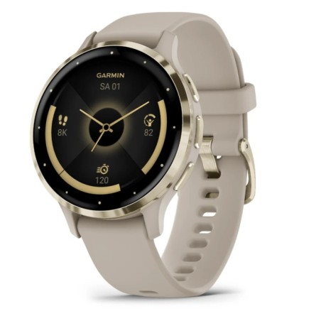 Venu 3S 3 05 cm (1.2") AMOLED 41 mm Digital 390 x 390 Pixeles Pantalla tctil Oro  Gris Wifi GPS (satlite)