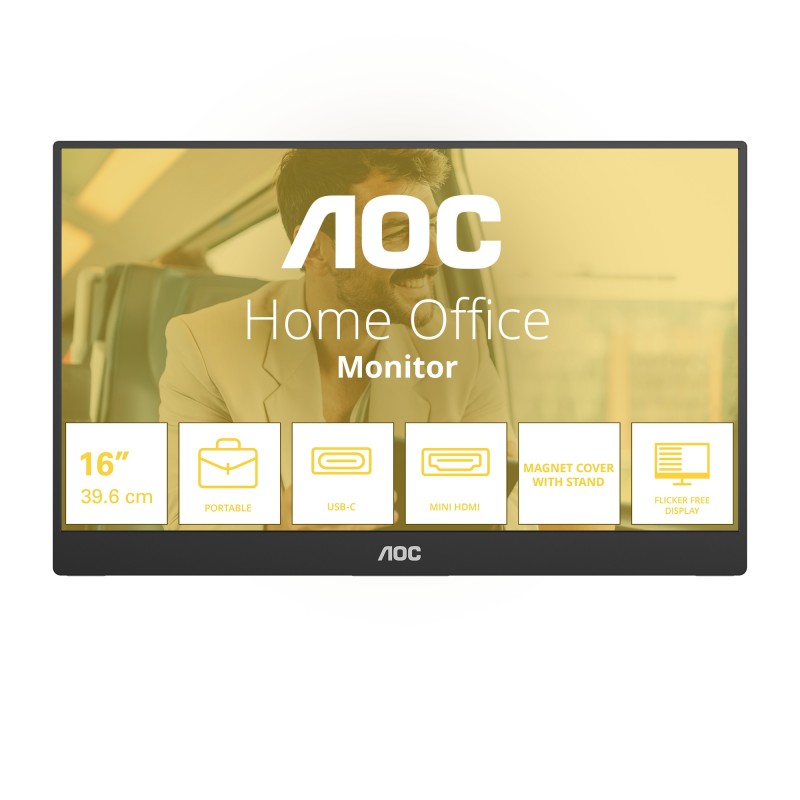 16T20E2 monitor o TV porttil Monitor porttil Negro 39 6 cm (15.6") LED 1920 x 1080 Pixeles