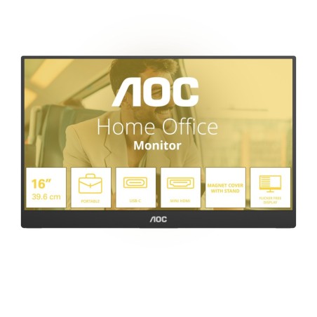 16T20E2 monitor o TV porttil Monitor porttil Negro 39 6 cm (15.6") LED 1920 x 1080 Pixeles
