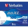 Paquete de cinco en caja Jewel con rea de impresin ancha para impresoras de inyeccin de tinta 4x 100 GB* BD-R XL