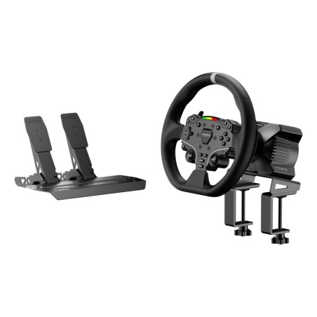 RS074 mando y volante Negro Bluetooth/USB Volante + Pedales Digital PC