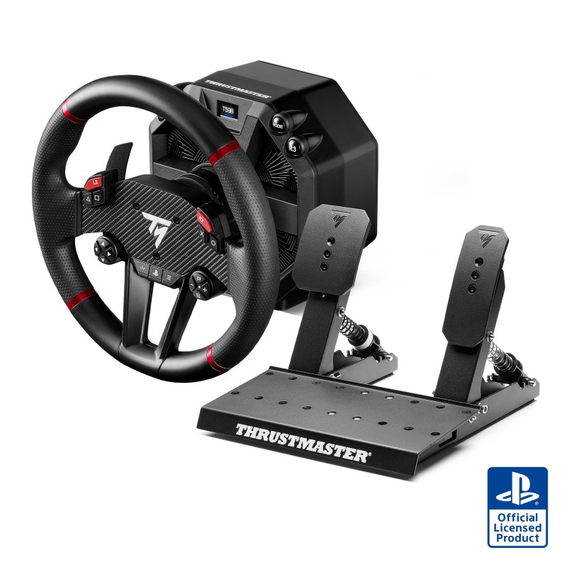 T598-P Negro  Rojo USB Volante + Pedales Analgico/Digital PC  PlayStation 4  PlayStation 5