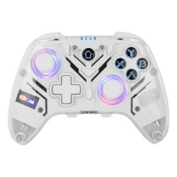 NXKROMKRYSTAL mando y volante Transparente  Blanco Bluetooth/USB Gamepad Analgico/Digital Android  Nintendo Switch  Nintendo Swi