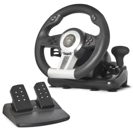 Race Wheel Pro Volante + Pedales PC Playstation 2 Playstation 3 Analgico/Digital USB Negro  Plata