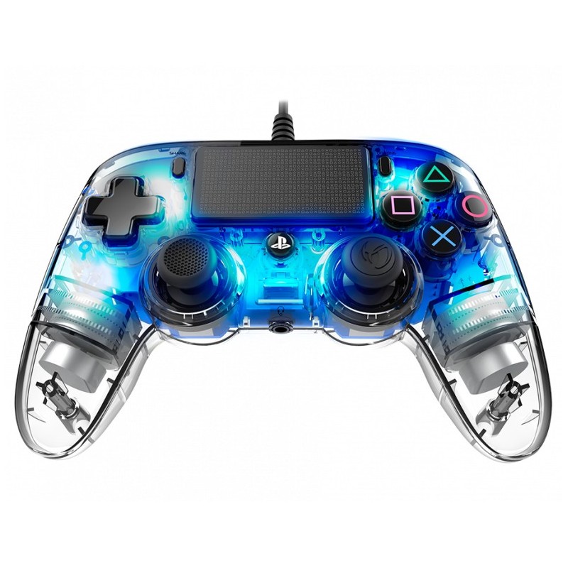 PS4OFCPADCLBLUE mando y volante Azul  Transparente USB Gamepad Analgico/Digital PC  PlayStation 4