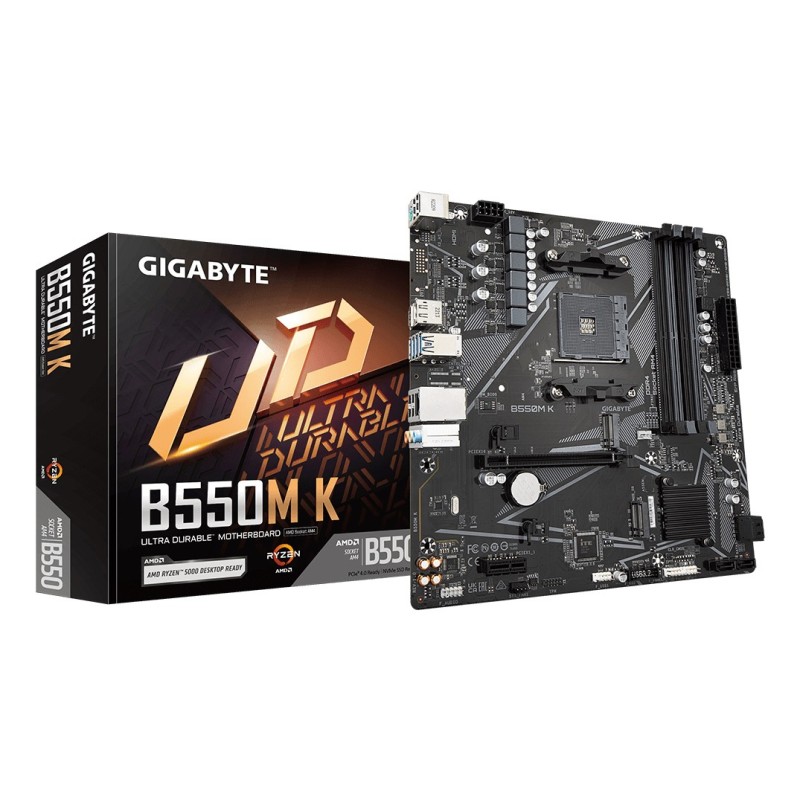 B550M K Placa base - Procesadores AMD Ryzen 5000  hasta 4733 MHz DDR4  1xPCIe 4.0 + 1xPCIe 3.0 M.2  LAN 1GbE  USB 3.2 Gen 1