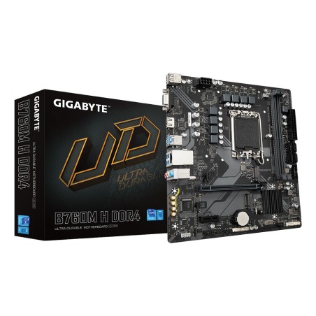 B760M H DDR4 Placa base - Soporta CPUs Intel Core de 14 generacin  VRM digital de 6+1+1 fases  hasta 3200MHz DDR4 (OC)  2xPCIe 4