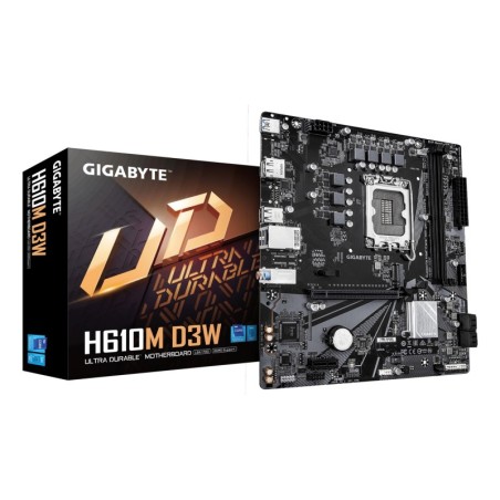 H610M D3W Placa Base - Compatible con procesadores Intel Core de 14 generacin  VRM de 5+1+1 fases  hasta 5600MHz DDR5  1xPCIe 3.