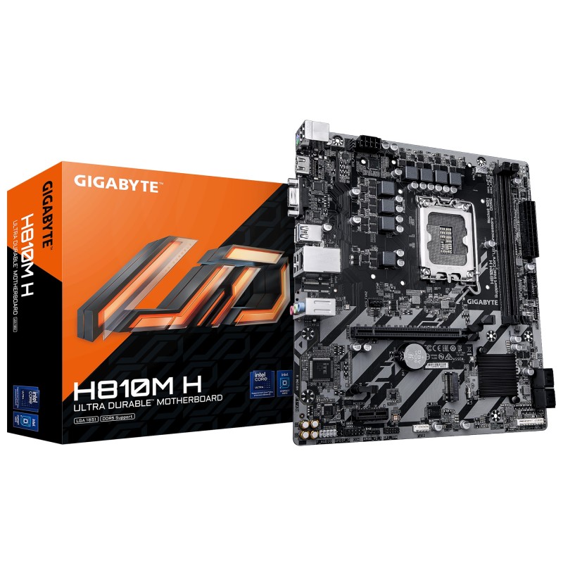 H810M H Placa base - Procesadores Intel Core Ultra (Serie 2)  VRM de 4+1+2 fases  hasta 6400 MHz DDR5  1xPCIe 4.0 M.2  LAN 1GbE 