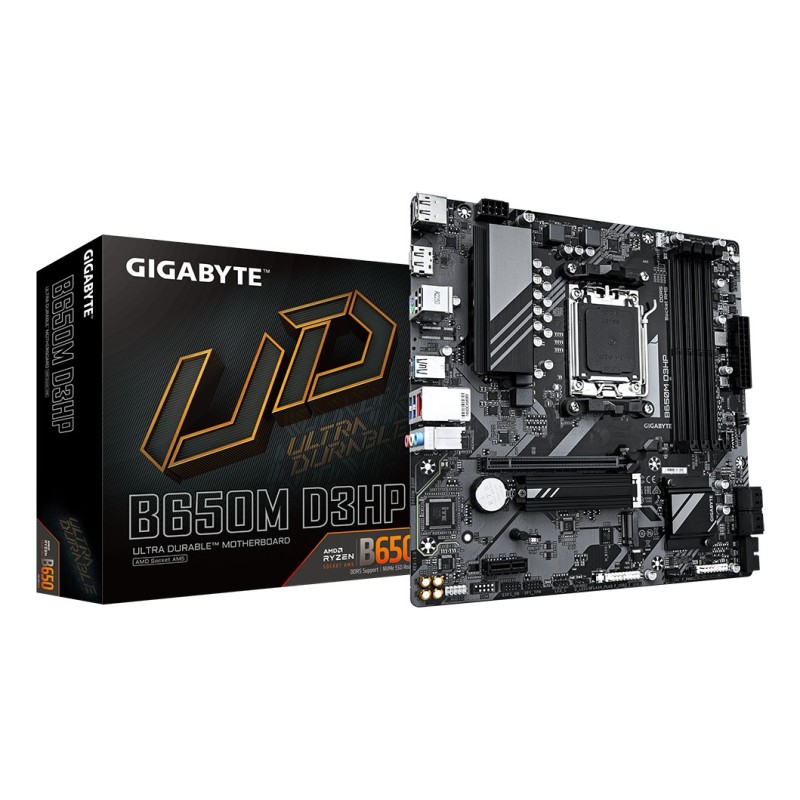 B650M D3HP Placa base - AMD Ryzen serie 9000  VRM de 5+2+2 fases  hasta 7600 MHz DDR5 (OC)  2xPCIe 4.0 M.2  LAN 2 5 GbE  USB 3.2