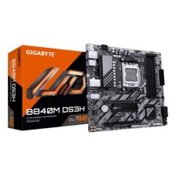 B840M DS3H Placa base - Procesadores AMD Ryzen 9000  VRM de 8+2+2 fases  hasta 8200 MHz DDR5  2xPCIe 4.0 M.2  LAN 2.5GbE  USB 3.