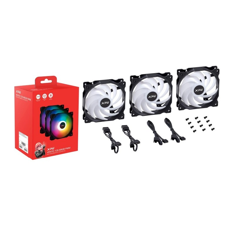 VENTO 120 ARGB PWM (3pack) Negro