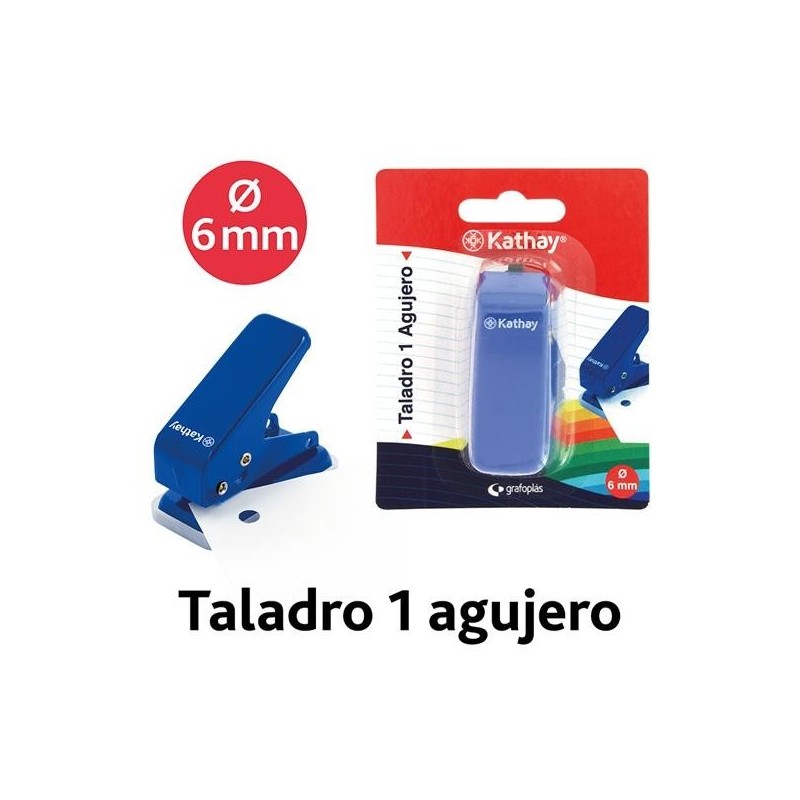 GRAFOPLS TALADRO KATHAY 1 AGUJERO 6MM 10 HOJAS AZUL BLSTER