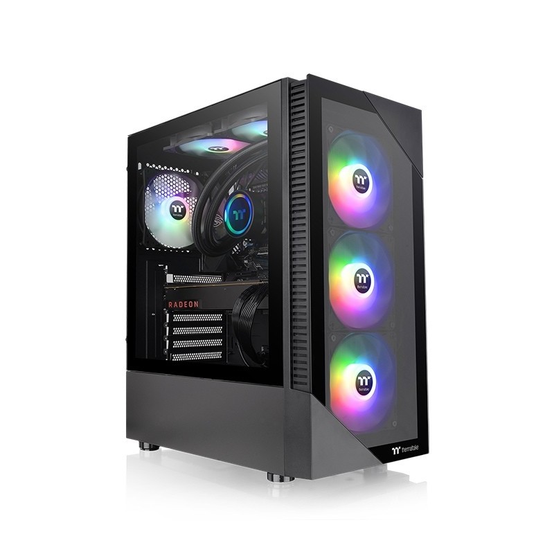 View 200 TG ARGB Midi Tower Negro