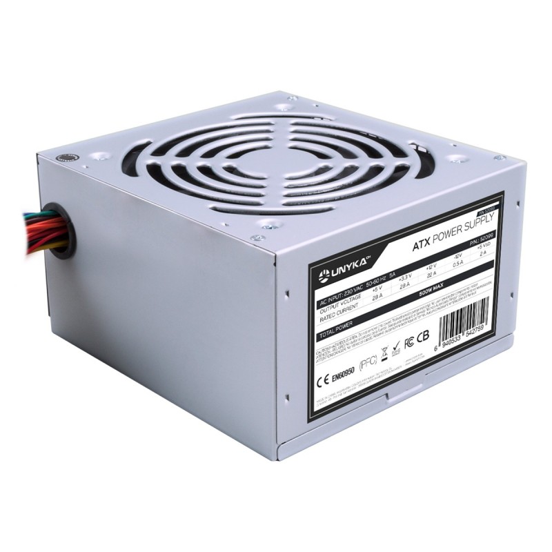 ATX 500W unidad de fuente de alimentacin 20+4 pin ATX Plata