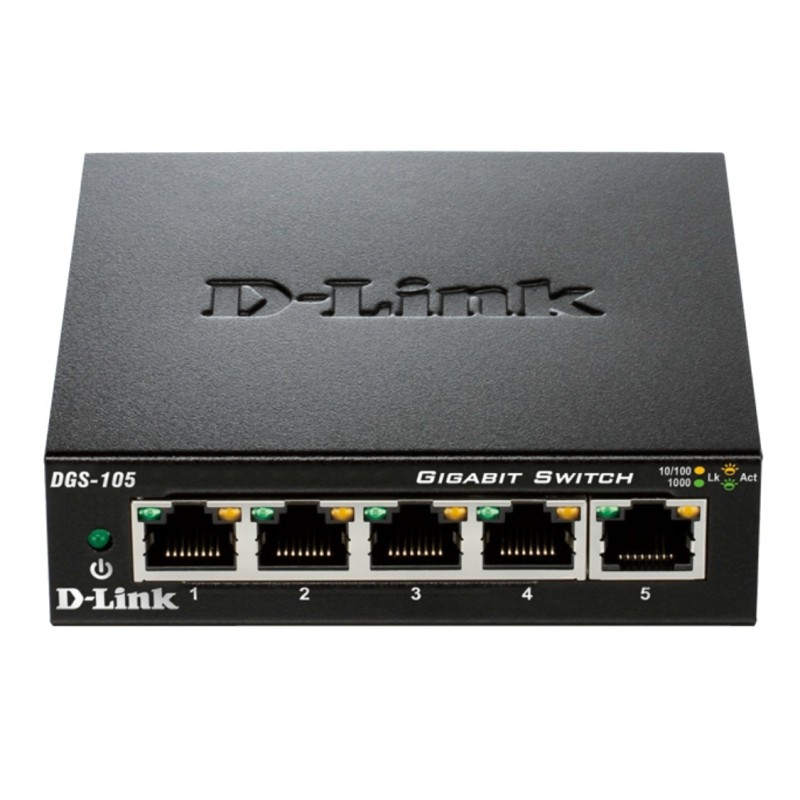 DGS-105 switch No administrado L2 Gigabit Ethernet (10/100/1000) Escritorio Negro