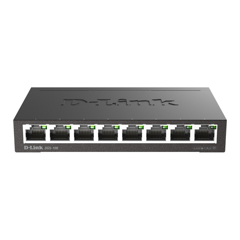 DGS-108 switch No administrado L2 Gigabit Ethernet (10/100/1000) Escritorio Negro