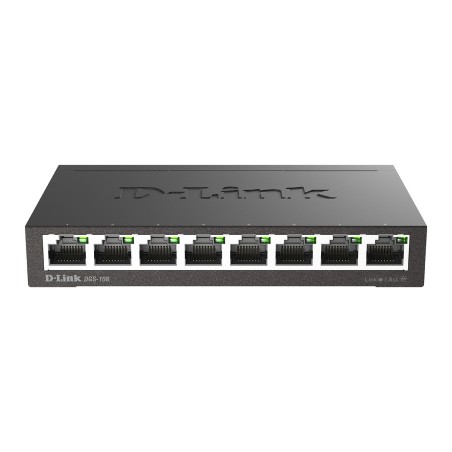 DGS-108 switch No administrado L2 Gigabit Ethernet (10/100/1000) Escritorio Negro