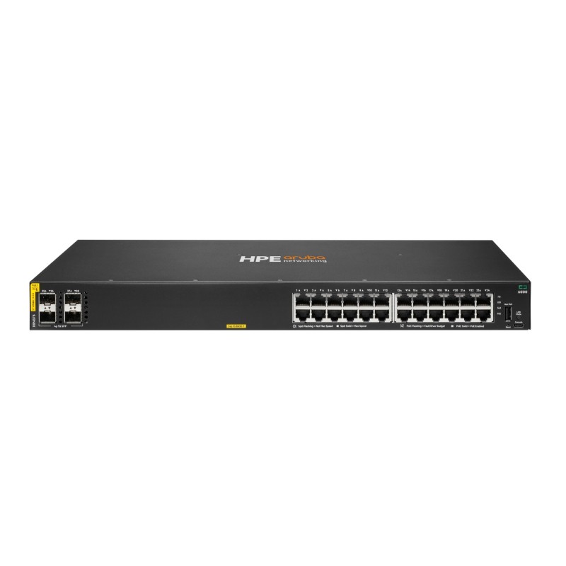 Aruba Networking CX 6000 24p 10M/100M/1G Class4 PoE 4p SFP 1G 370W Switch