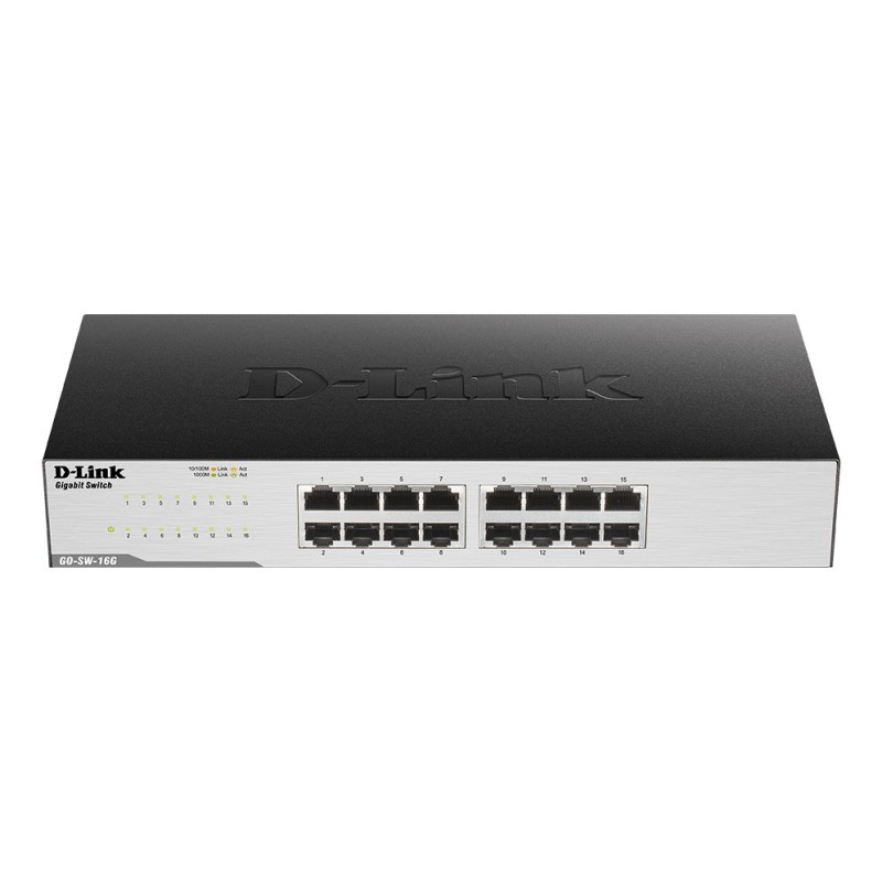 GO-SW-16G No administrado L2 Gigabit Ethernet (10/100/1000) 1U Negro