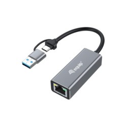 Adaptador de USB-C a 2 5 Gigabit Ethernet de red (USB-C+A)