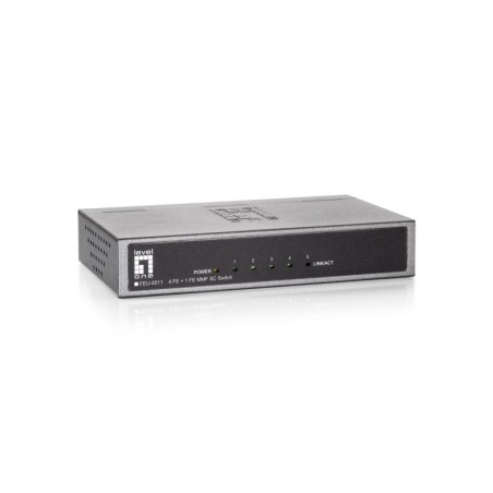Switch Fast Ethernet de 5 puertos  1 Port SC Multi-Mode Fiber  2km