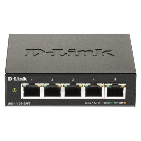 DGS-1100-05V2/B switch Gestionado L2 Gigabit Ethernet (10/100/1000) Negro