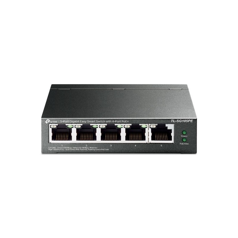 TL-SG105PE switch Gestionado L2 Gigabit Ethernet (10/100/1000) Energa sobre Ethernet (PoE) Negro