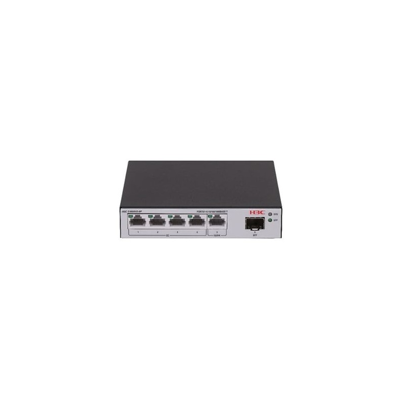 LS-1600V2-6P-GL switch Gestionado L2 Gigabit Ethernet (10/100/1000) Negro  Gris