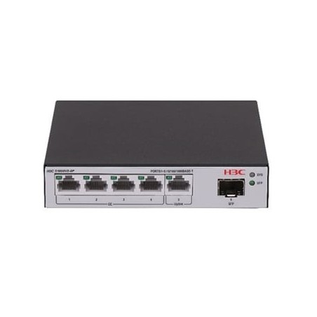 LS-1600V2-6P-GL switch Gestionado L2 Gigabit Ethernet (10/100/1000) Negro  Gris