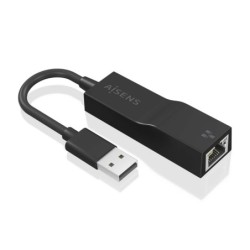 Conversor USB 3.0 a Ethernet Gigabit 10/100/1000 Mbps  Negro  15 cm
