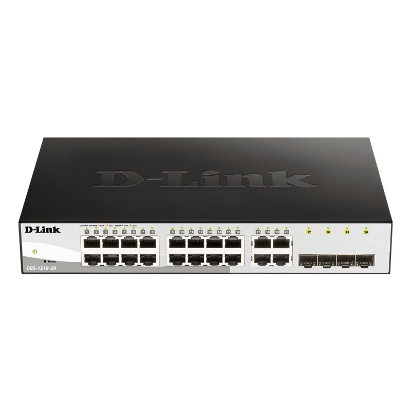 DGS-1210-20 switch Gestionado L2 Gigabit Ethernet (10/100/1000) 1U Negro